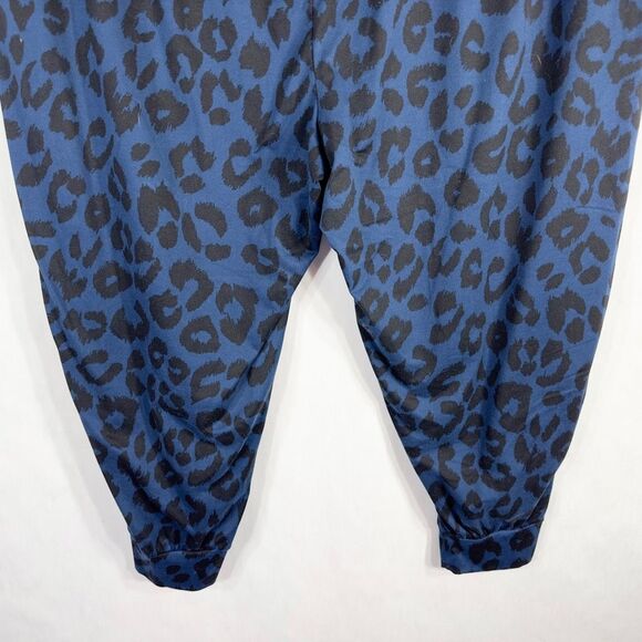 LaunGy by Giuliana Plus Size 3XP Pants Blue Black Leopard Print Knit Stretch 147 - Picture 6 of 7